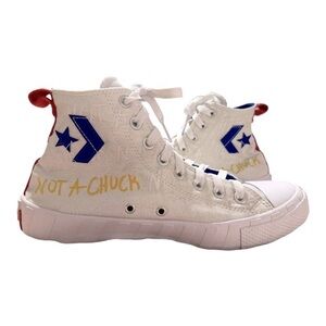 Converse Not A Chuck High Top Sneakers – White/Blue/Red – Unisex Size M8/W10